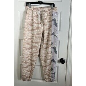 Topman Sliced Camo Sweatpants Mens M Tan Purple Animal Print Relax Gift Ready